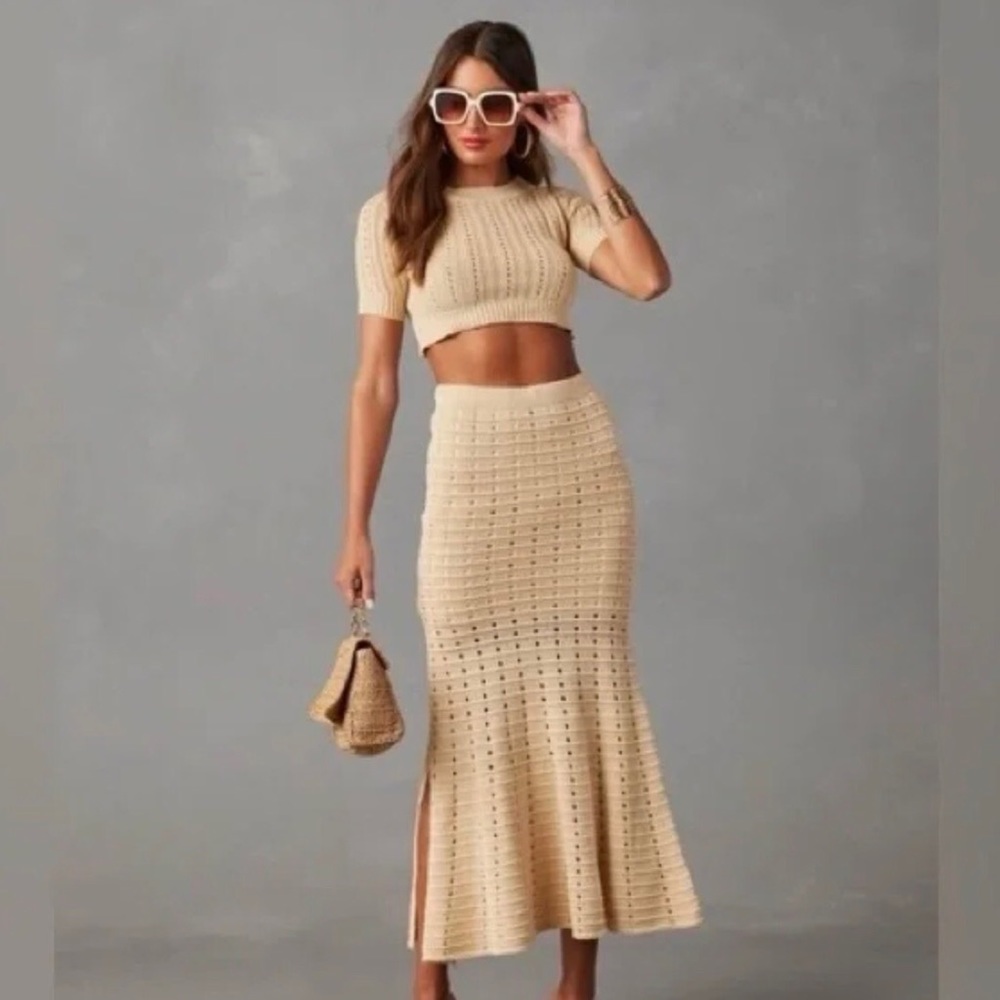 NWOT Vici Joplin Fore Collection Cotton Knit Maxi Skirt